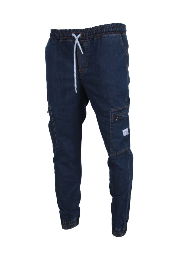 Spodnie jogger jeans Elade Classic Cargo dark blue denim