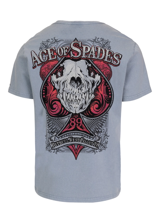 Koszulka męska T-Shirt Pit Bull Pitbull Denim Washed Ace Of Spades II niebieska