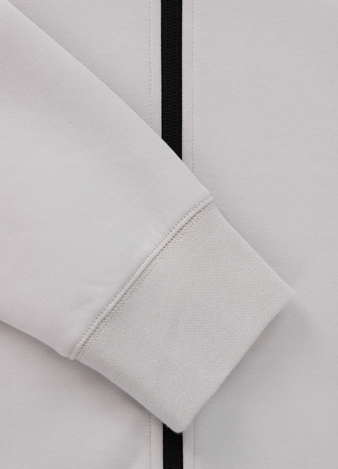 Bluza męska z kapturem Pitbull Pit Bull Dogwood ZIP złamana biel