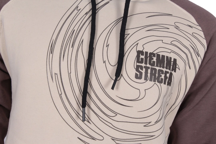 Bluza męska z kapturem Ciemna Strefa CS Reglan Wir beżowa