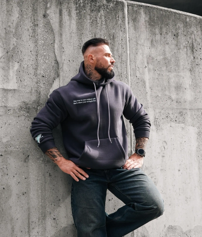 Bluza męska z kapturem Olavoga EAGLE grafitowa
