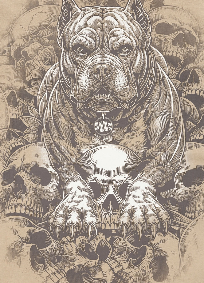 Koszulka męska T-Shirt Pitbull West Coast Guardian Angel beżowa