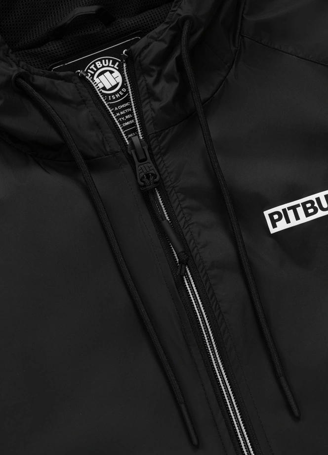 Kurtka męska wiosenna przejściowa Pit Bull Athletic Logo wiatrówka czarna