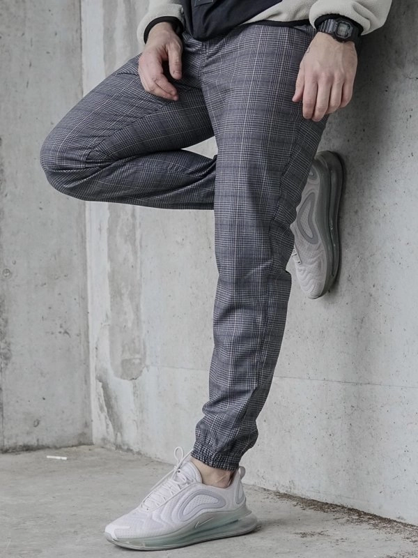 Spodnie męskie materiałowe jogger Środowisko Miejskie Classic Icon szare