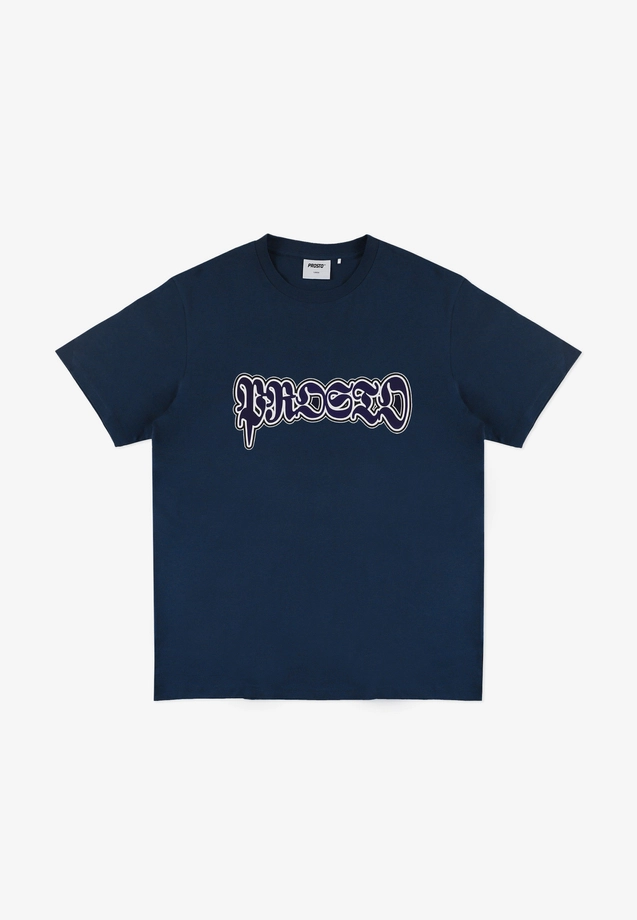 Koszulka męska t-shirt Prosto Graffiti granatowa