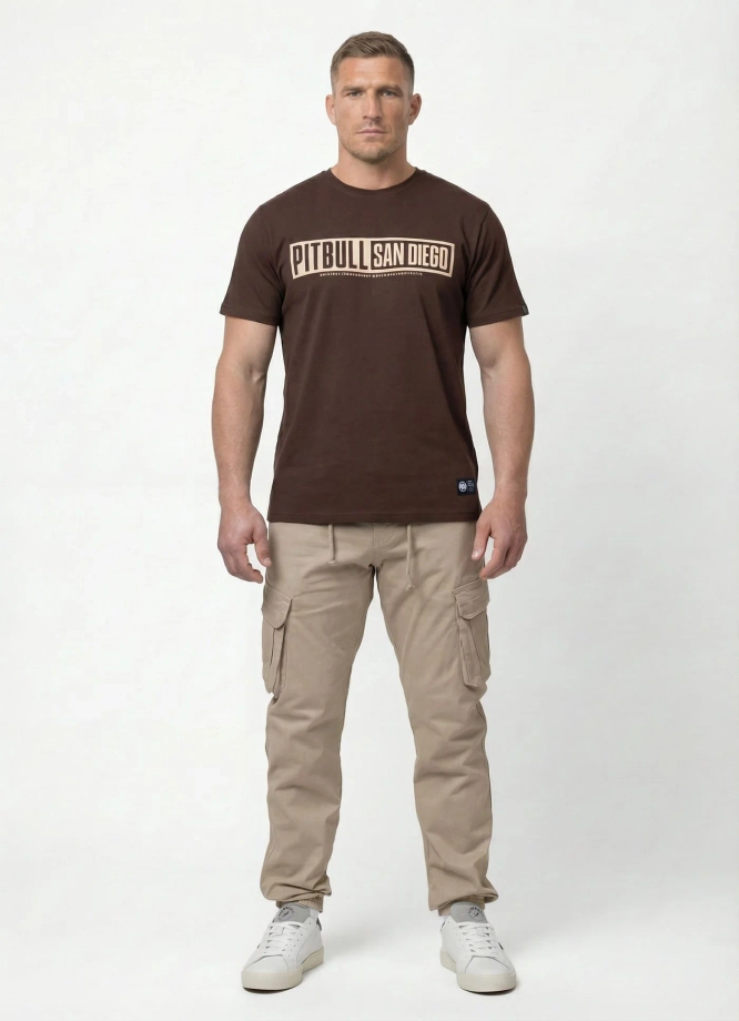 Koszulka męska T-Shirt Pitbull Eighty Nine Dog ciemno brązowa