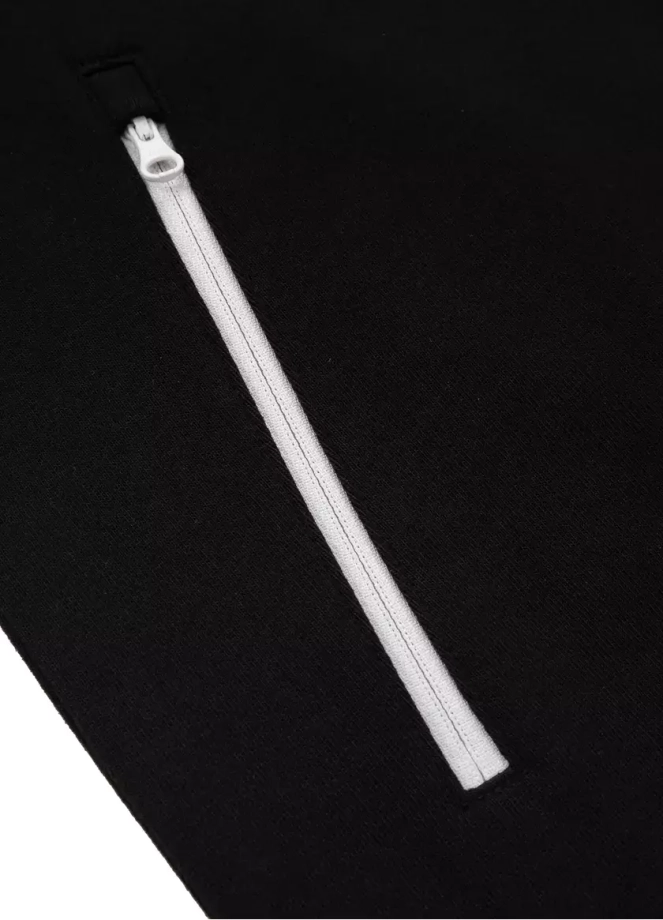 Bluza męska z kapturem Pitbull Pit Bull Small Logo Zip Terry czarna