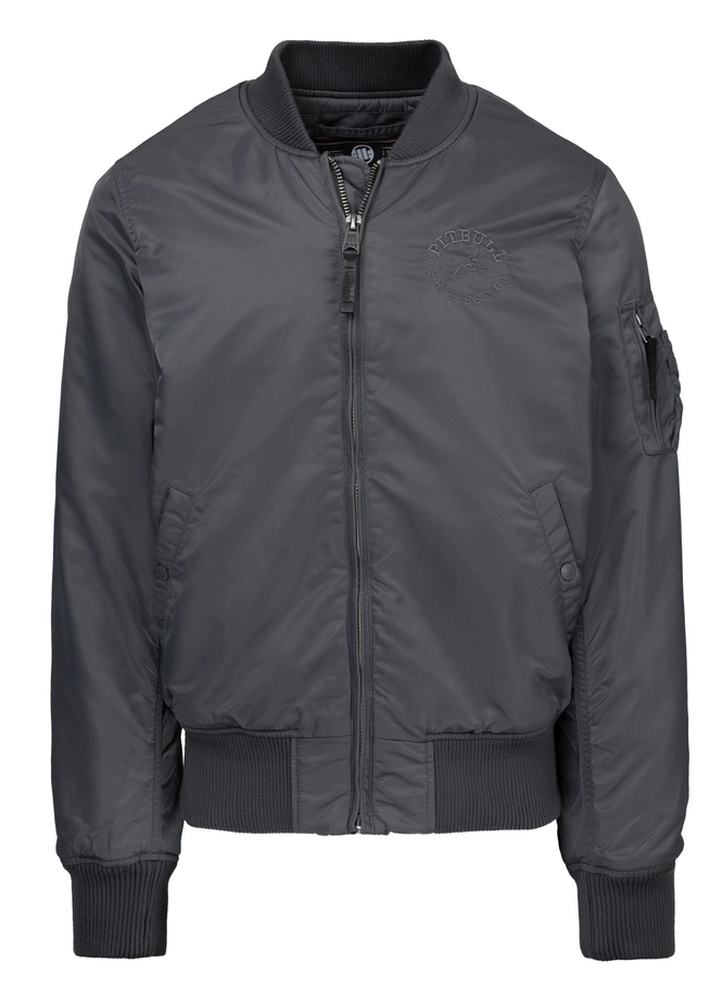 Kurtka męska przejściowa bejsbolówka Pit Bull Hacket grafitowa szara