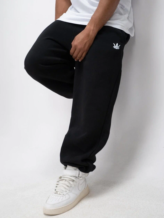 Spodnie dresowe męskie Baggy Jigga Wear Logo Drawcord czarne