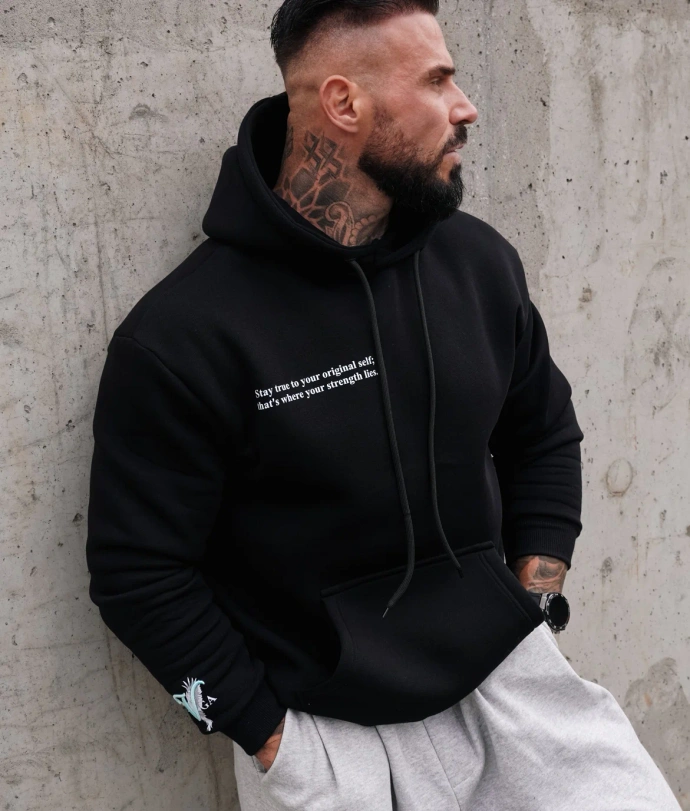 Bluza męska z kapturem Olavoga EAGLE czarna