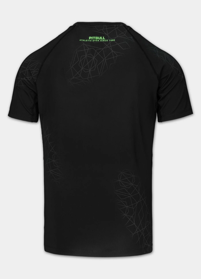 Koszulka męska rashguard Pitbull Ray czarna/zielona