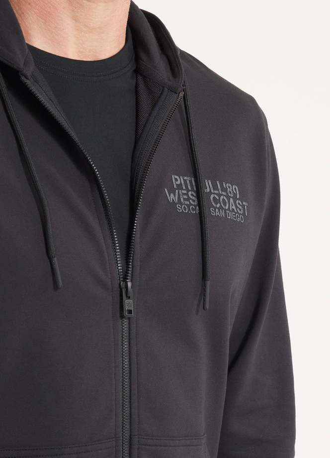 Bluza męska z kapturem Pitbull Pit Bull Driving ZIP czarna
