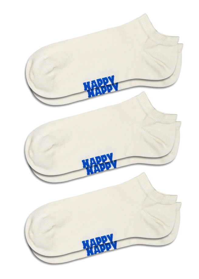 Skarpety Happy Socks 3-Pack Solid Low Socks białe