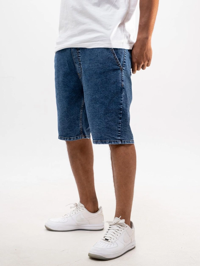 Spodenki szorty męskie jeans Baggy Jigga Wear Crown Gold niebieskie