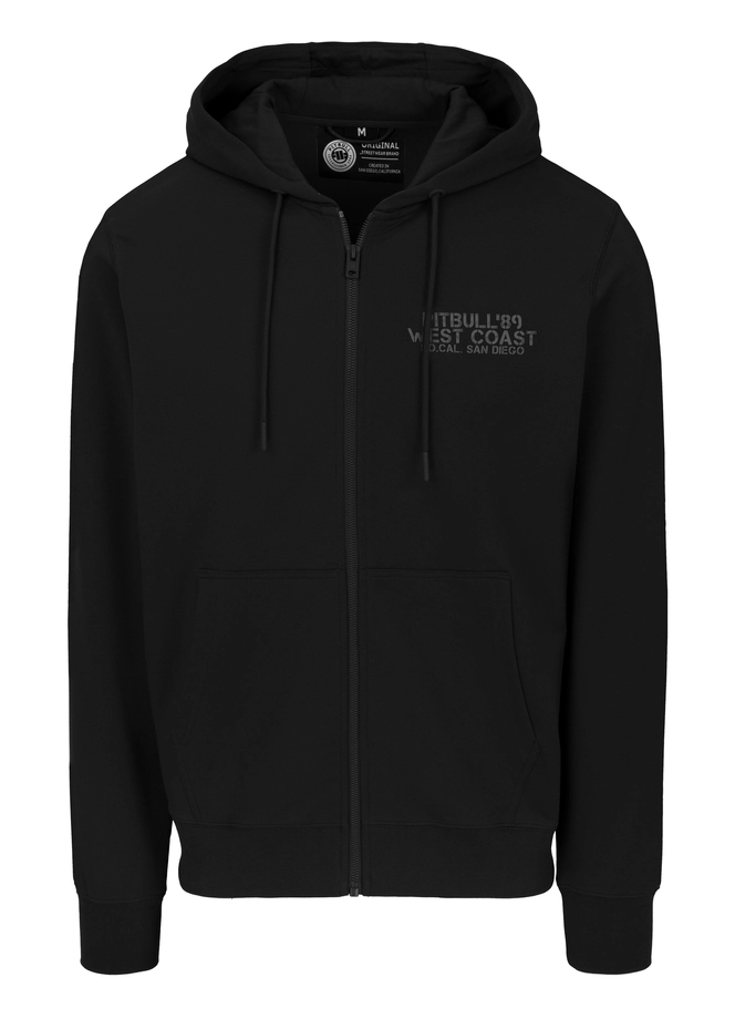 Bluza męska z kapturem Pitbull Pit Bull Driving ZIP czarna