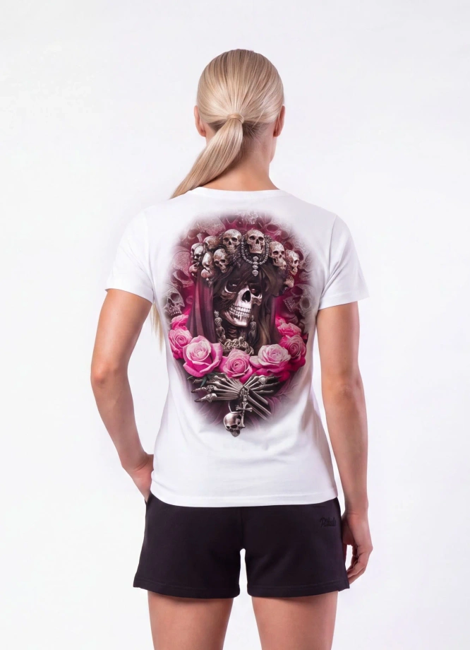 Koszulka t-shirt damska Pit Bull Santa Muerte 26 biała