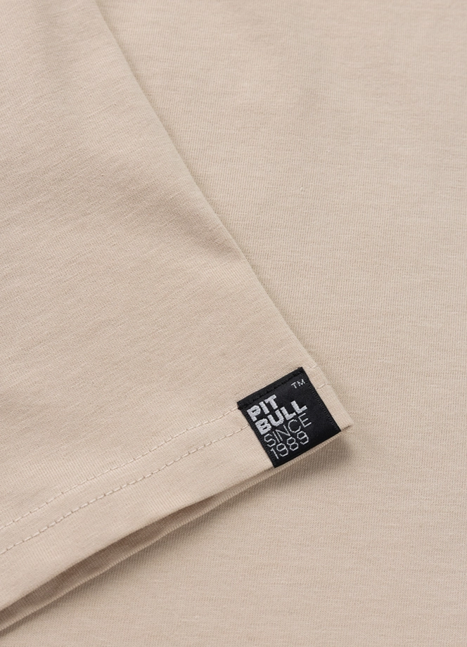 Koszulka męska T-Shirt Pitbull Logo Palms jasno kremowa