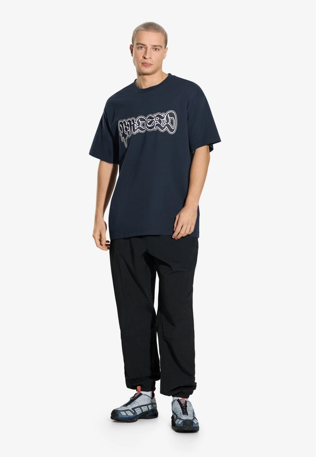 Koszulka męska t-shirt oversize Prosto Graffiti granatowa