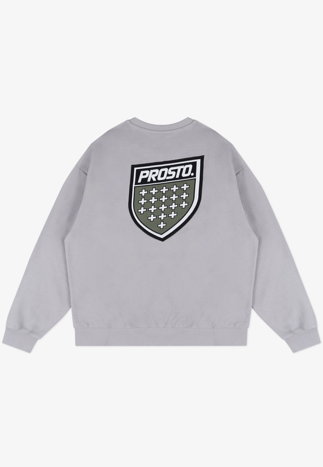Bluza męska oversize Prosto Shield crewneck sprany szary