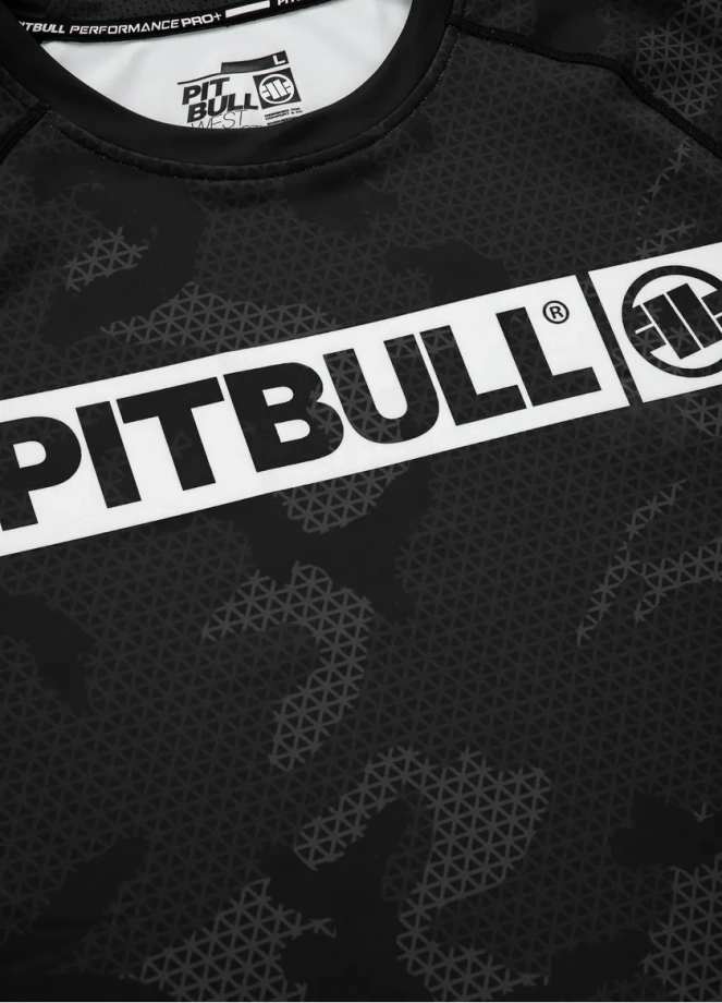 Koszulka męska rashguard Pit Bull Pitbull Longsleeve Net Camo Hilltop II 24 czarna