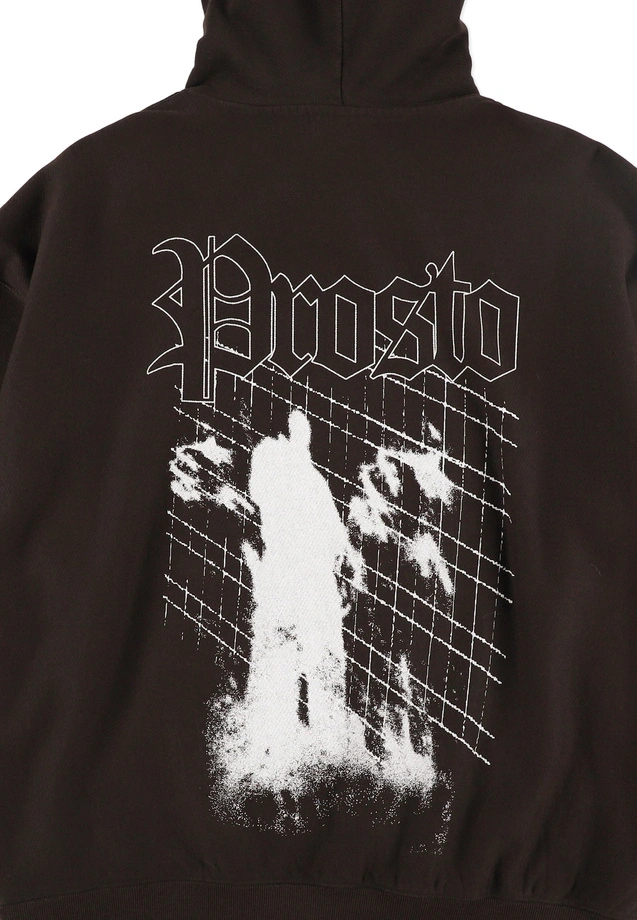 Bluza męska z kapturem oversize Prosto Shadow sprany czarny