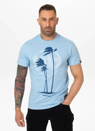 Koszulka męska T-Shirt Pit Bull Palms jasna niebieska