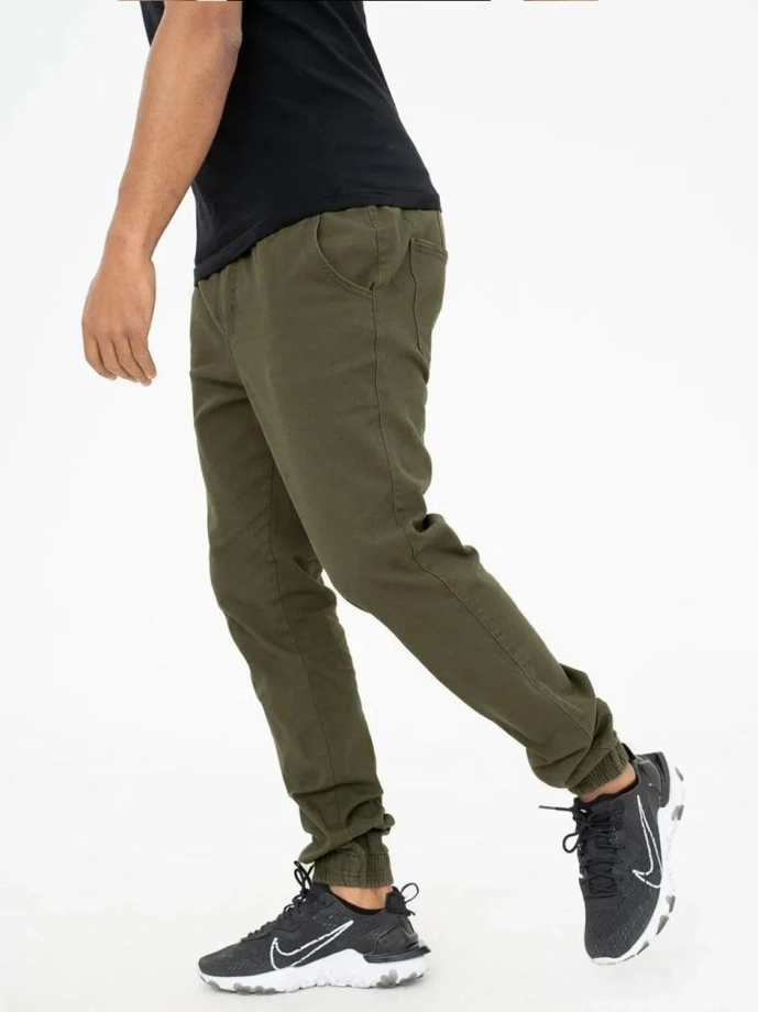 Spodnie męskie Jogger Jigga Wear Crown oliwkowe zielone