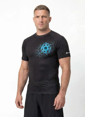 Koszulka męska rashguard Pitbull Ray czarna/niebieska