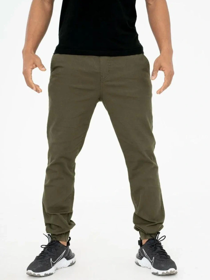 Spodnie męskie Jogger Jigga Wear Crown oliwkowe zielone