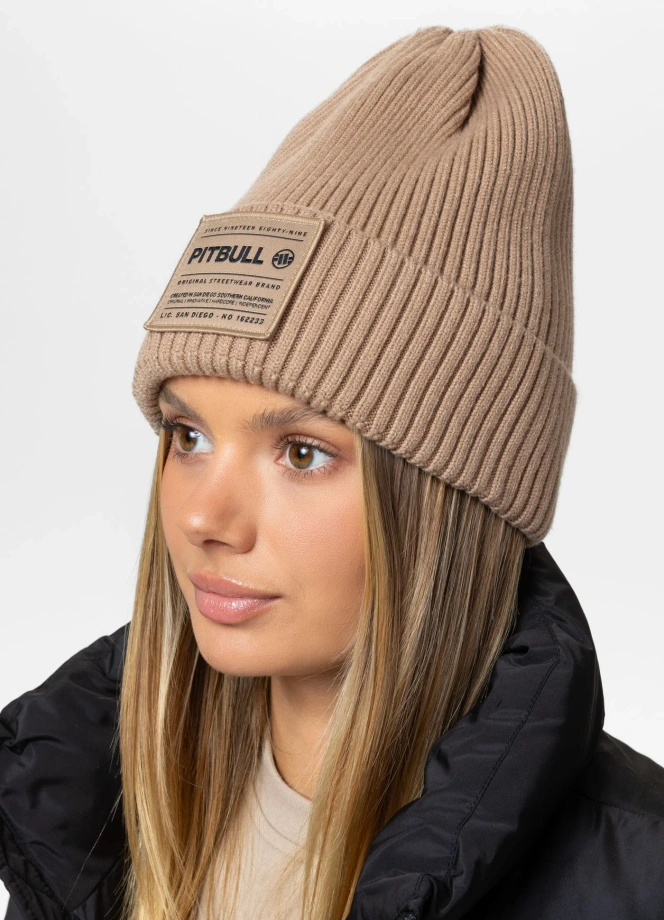 Czapka zimowa Pit Bull Beanie Dock beżowa