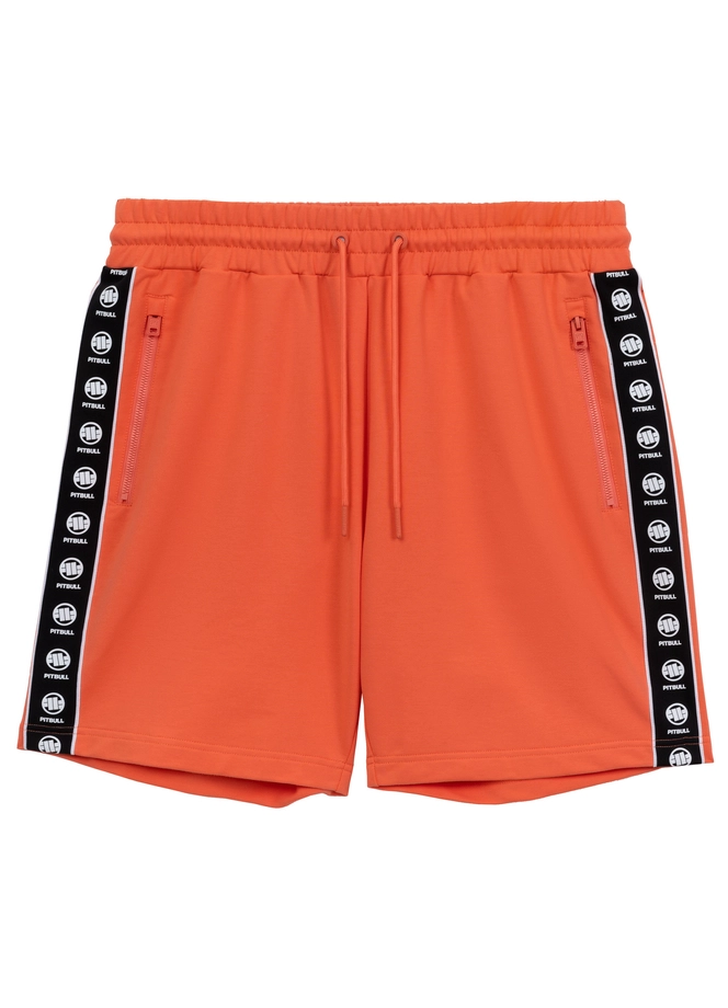 Spodenki szorty dresowe męskie Pitbull Pit Bull Tape Nugget łososiowe pomarańczowe
