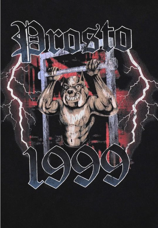 Koszulka męska t-shirt oversize Prosto Urbgym sprany czarny