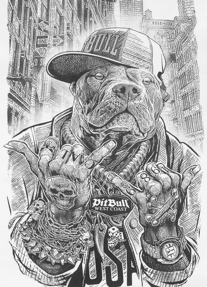 Koszulka męska T-Shirt Pitbull West Coast Avenue biały