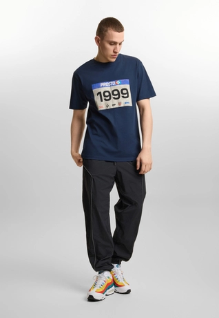 Koszulka męska t-shirt Prosto Runner granatowa