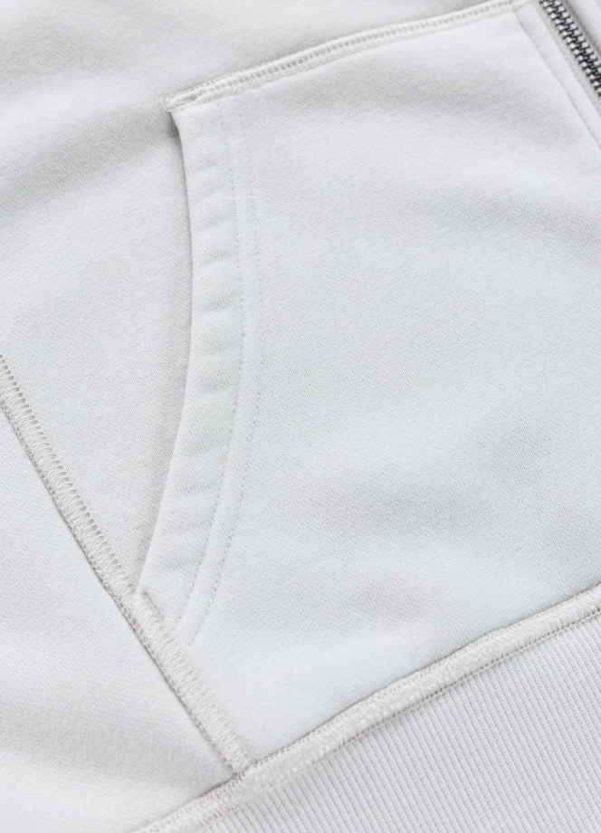 Bluza damska rozpinana z kapturem Pitbull Washed Santa Muerte biała