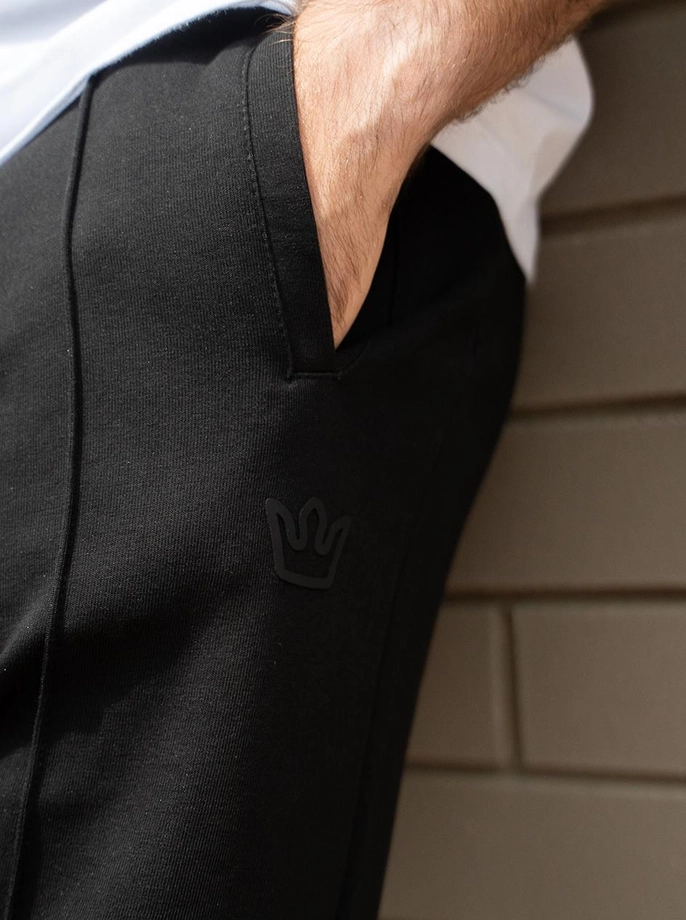 Spodnie dresowe męskie Jigga Wear Gum Simple Crown czarne