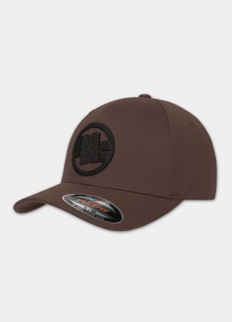 Czapka z daszkiem Full Cap Pit Bull Pitbull 3D Logo brązowa