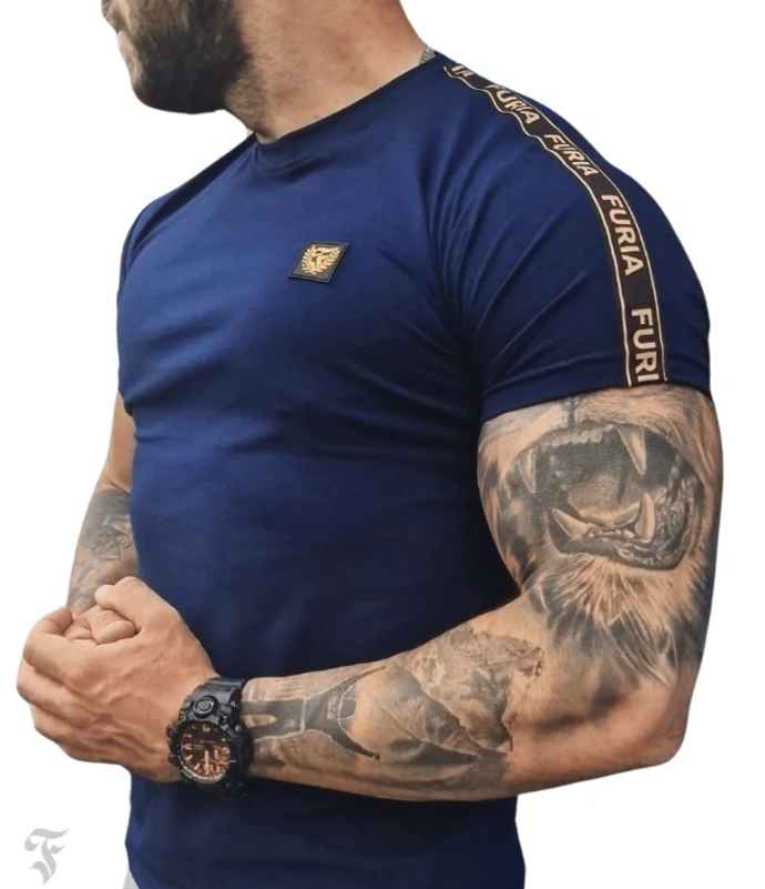 Koszulka męska t-shirt FURIA Ribbon granatowa
