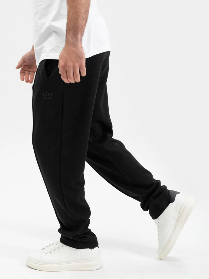 Spodnie dresowe męskie Jigga Wear Gum Simple Crown czarne