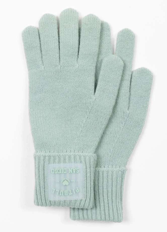 Rękawiczki damskie Pitbull Love PB miętowe zielone