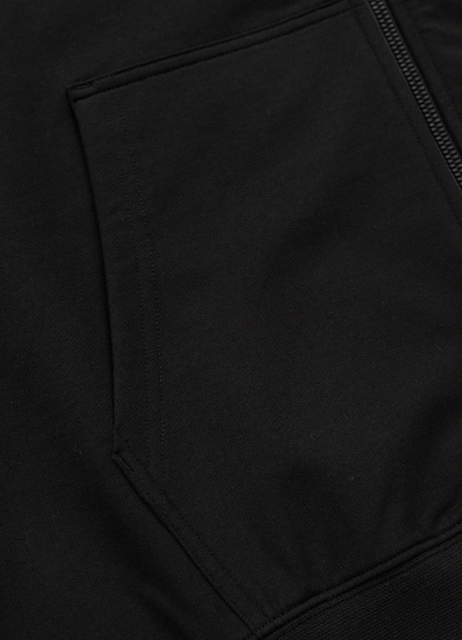 Bluza męska z kapturem Pitbull Pit Bull Tape Nugget ZIP czarna