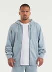 Bluza męska z kapturem Pitbull Pit Bull Lancaster 2 ZIP Washed jasno niebieska