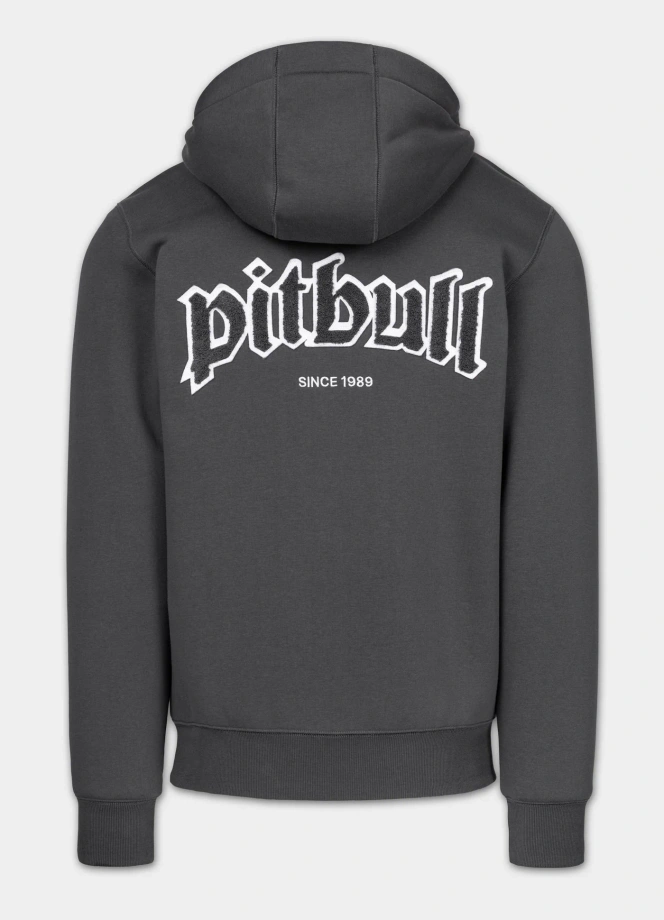 Bluza męska rozpinana z kapturem Pit Bull Ruffin Ring grafitowa