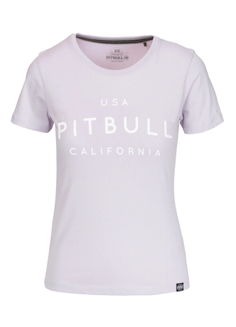 Koszulka t-shirt damska Pit Bull Pitbull USA CAL lila fioletowa