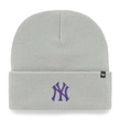 Czapka zimowa unisex 47 Brand MLB New York Yankees jasno szara fioletowa