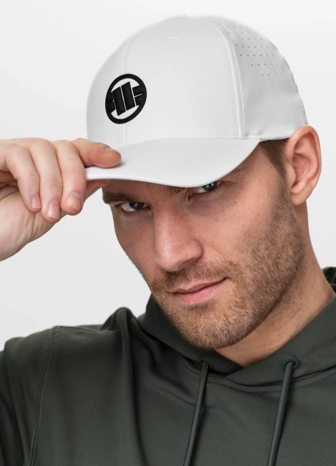 Czapka z daszkiem Full Cap Pit Bull Tech Logo biała