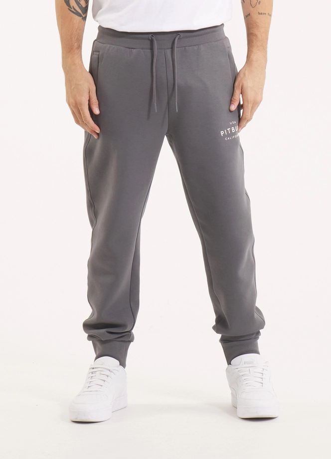 Spodnie męskie dresowe Pitbull Pit Bull Sampson grafitowe szare