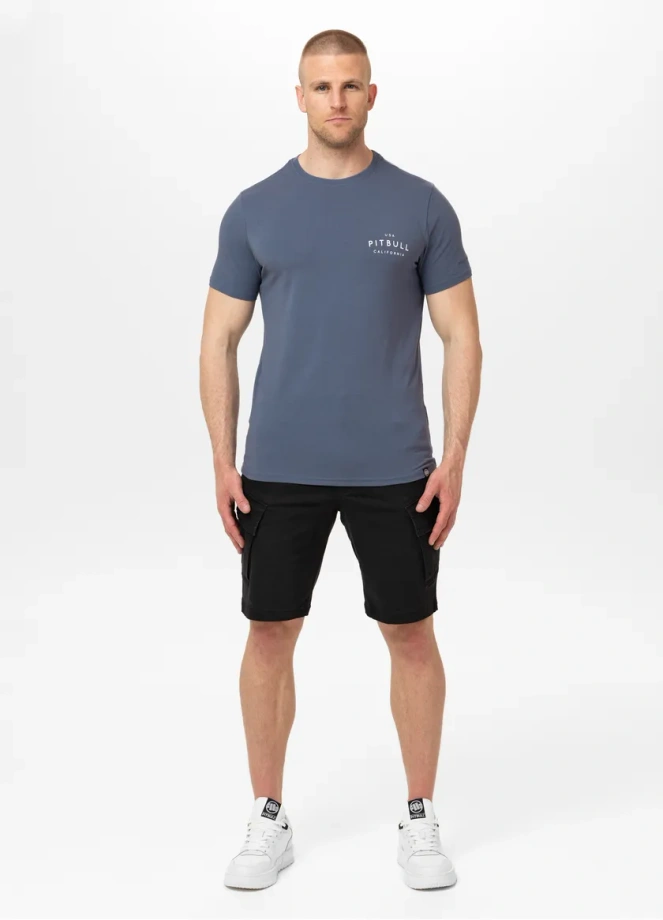 Koszulka męska T-Shirt Pit Bull Pitbull USA CAL Slim Fit ciemno niebieska