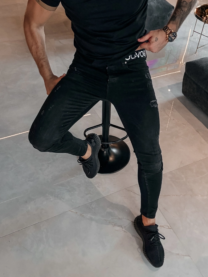 Spodnie męskie jeans Olavoga Speed czarne