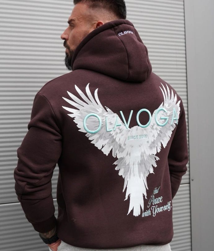 Bluza męska z kapturem Olavoga EAGLE brązowa